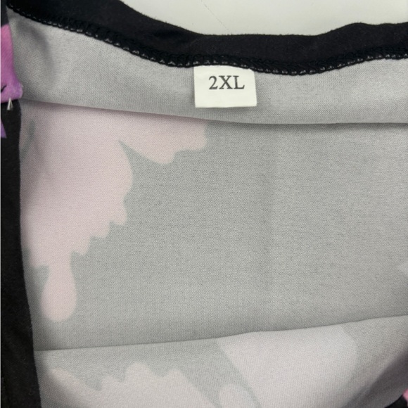 Butterfly Print Black and Pink Sleepwear Set- 2x - Picture 5 of 5